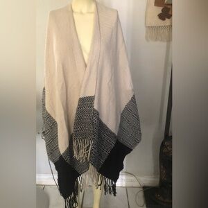 Ashley Stewart Cream Textured Shawl NWT.
